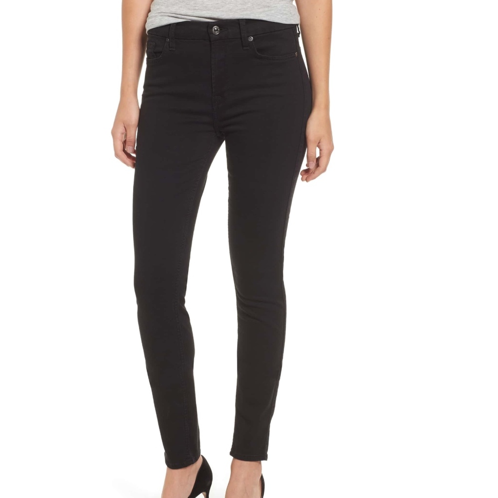 7 For All Mankind black b(air) high waist skinny
